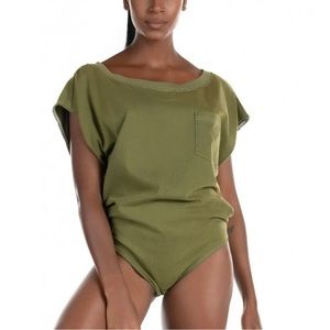 Free People Road Trip Olive Green Bodysuit Size L